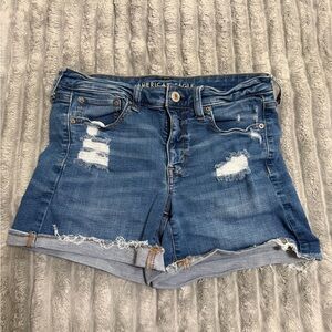 American Eagle Outfitters Distressed Blue Jean Shorts